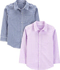 Boys' Long-Sleeve Woven Shirt 2-Pack - Comfortable Everyday Value