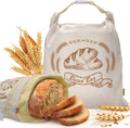 Large Linen Beeswax Bread Bags 2 Pack - Reusable Fresh-Keeping