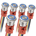 APIELE 19mm Latching Push Button Switch - Stainless Steel LED
