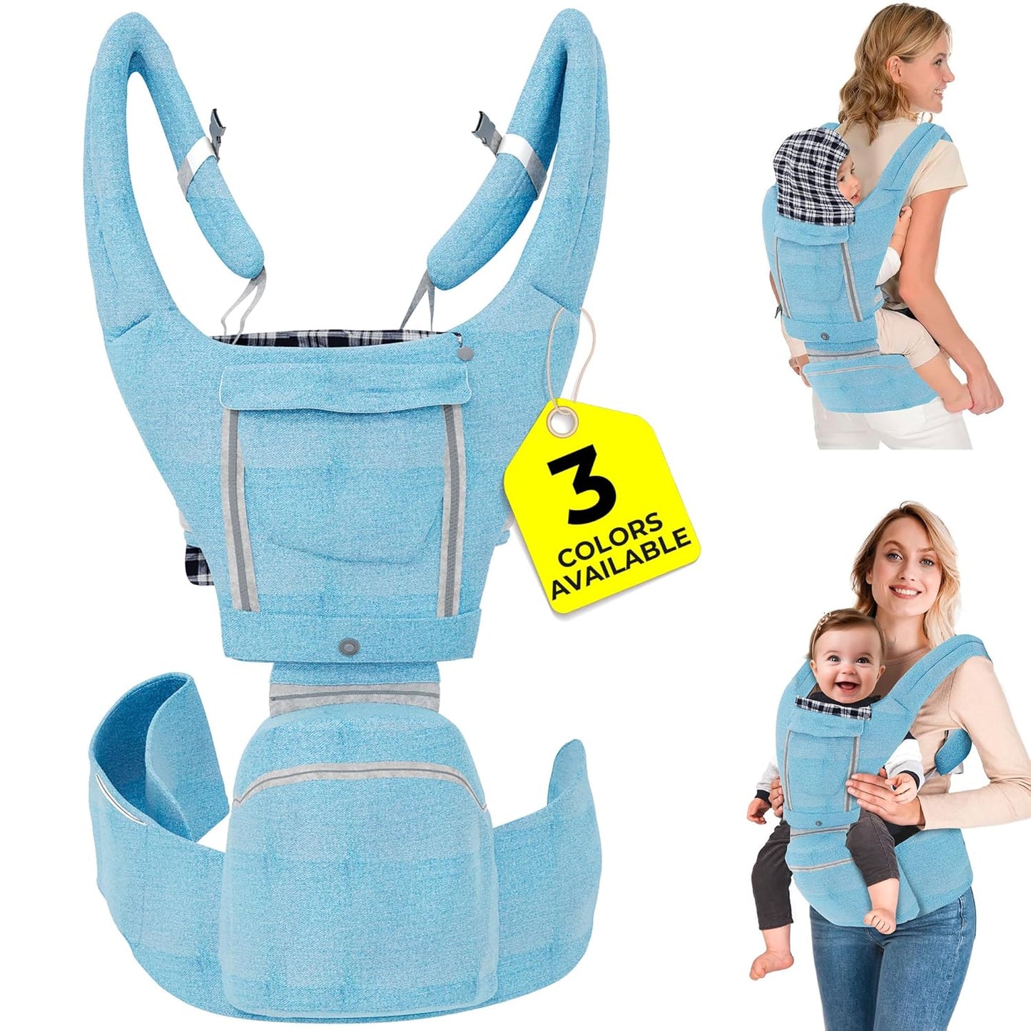 Ergonomic Hip Seat Baby Carrier - Apolla Blue