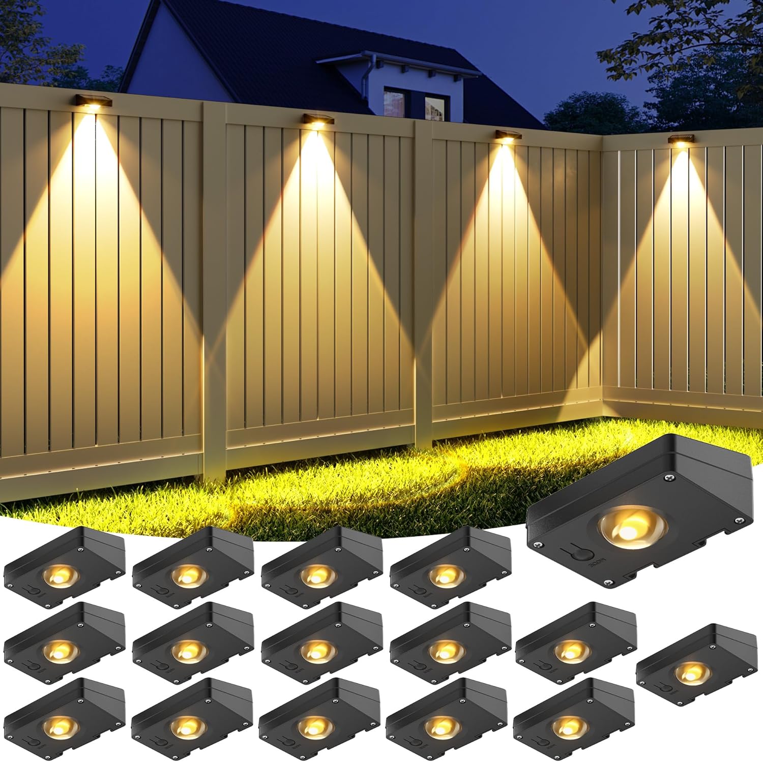 VOLISUN Solar Fence Lights - Waterproof LED for Outdoor Use