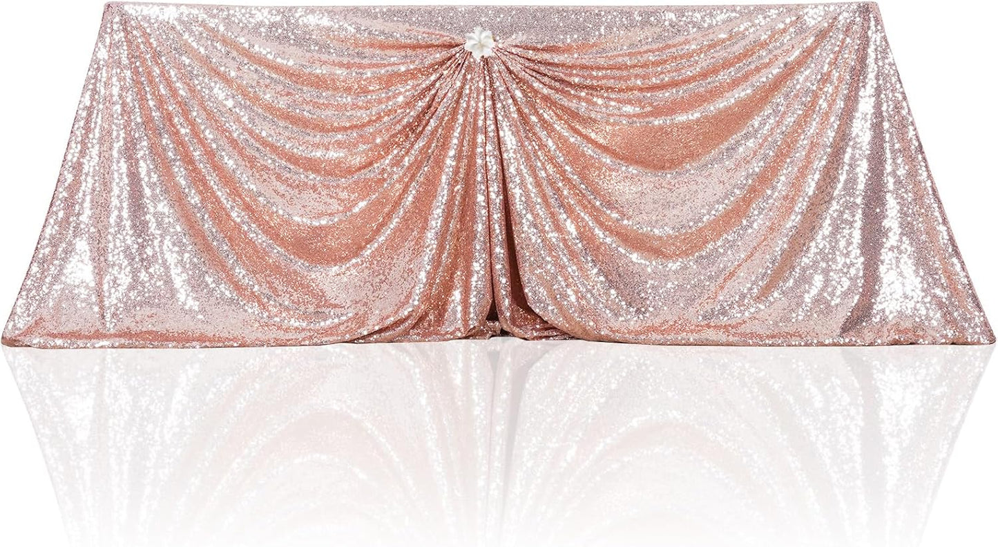 Rose Gold Sequin Tablecloth for Elegant Weddings and Parties