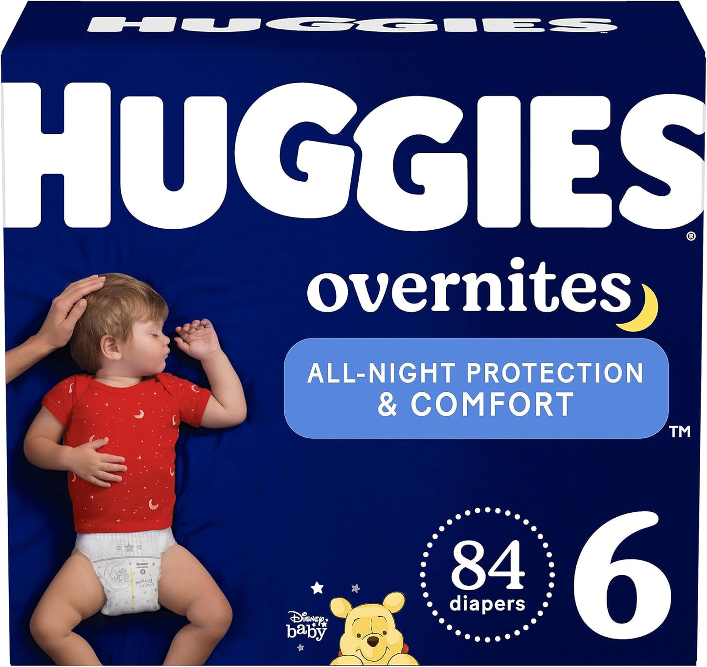Huggies Size 6 Overnites Baby Diapers: 84 Ct, 35+ lbs, Overnight Protection