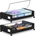 Under Bed Storage with Wheels - XXL 60L Rolling Bins for Home