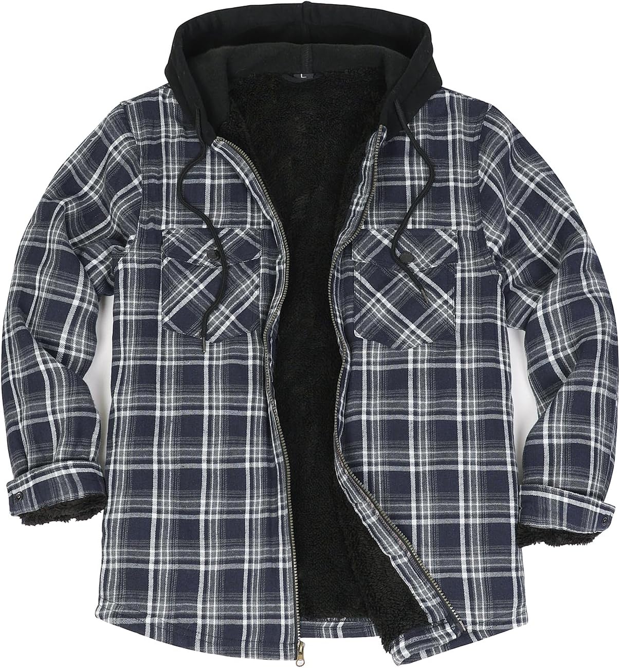ZENTHACE Men's Sherpa Lined Full Zip Hooded Plaid Jacket Review