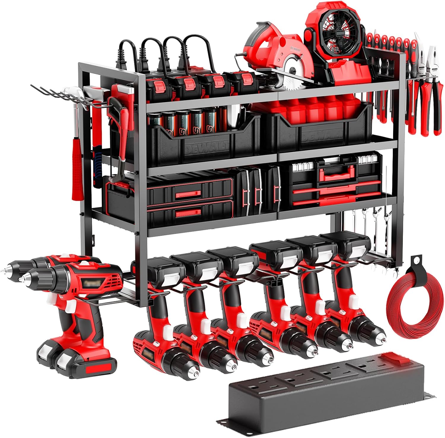 Ultimate Power Tool Rack with Charging Station - ZIECUKU