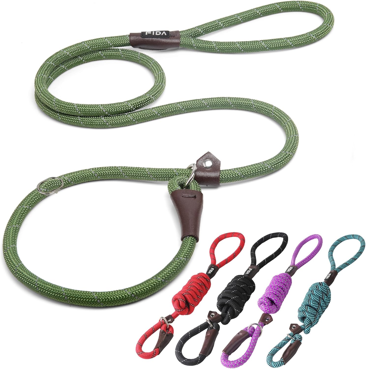 Fida Durable Slip Lead Bulk Pack of 5 for All Dog Sizes