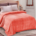 King Size Coral Flannel Fleece Bed Blanket - Breathable Plush Coverlet