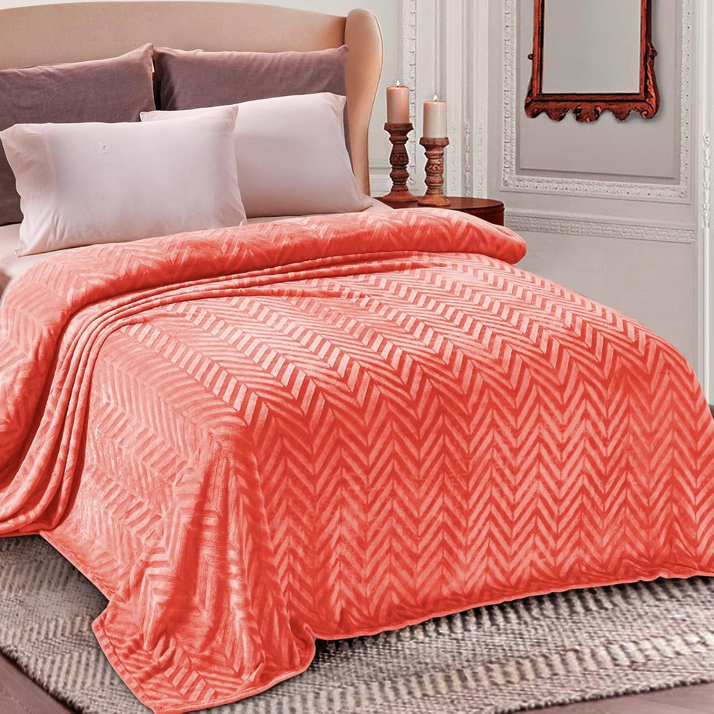 Whale Flotilla Flannel Fleece King Size Bed Blanket for Comfort
