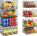 4 Pack Stackable Wire Baskets for Pantry Organizers - Space Saving