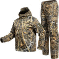 Quiet Hunting Clothes Suit Camouflage Hoodie Jacket Pants - Weather on