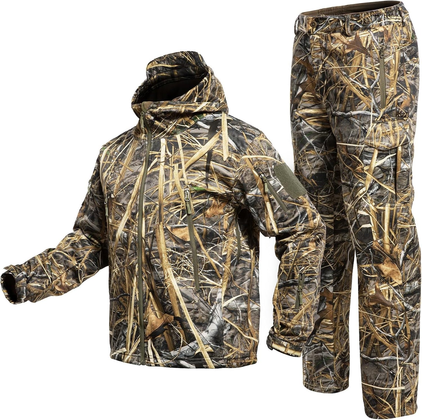 Quiet Hunting Clothes Suit Camouflage Hoodie Jacket Pants Gear