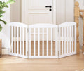 SPIRICH Dog Gate Indoor Wooden Freestanding Foldable Pet Gate - Stable