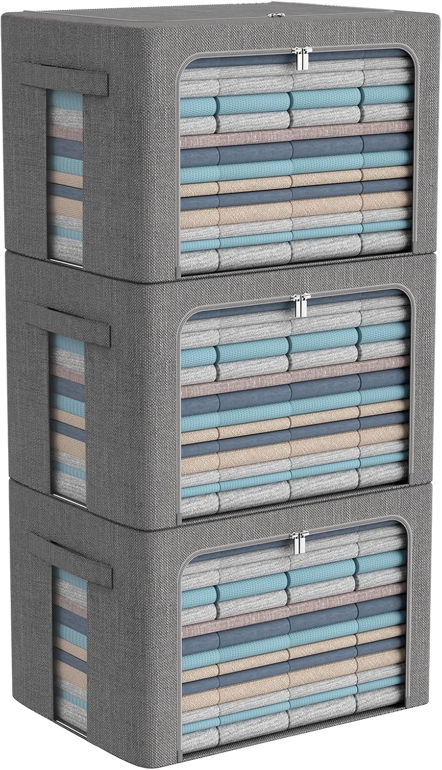 3Pack Foldable Storage Bins for Clothes and Organizing Needs