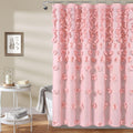 Riley Bow Shower Curtain 72 in x 72 in - Feminine Textured Pink