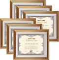 MEBRUDY 8.5 x 11 Picture Frames with Mat - Gold Certificate Display