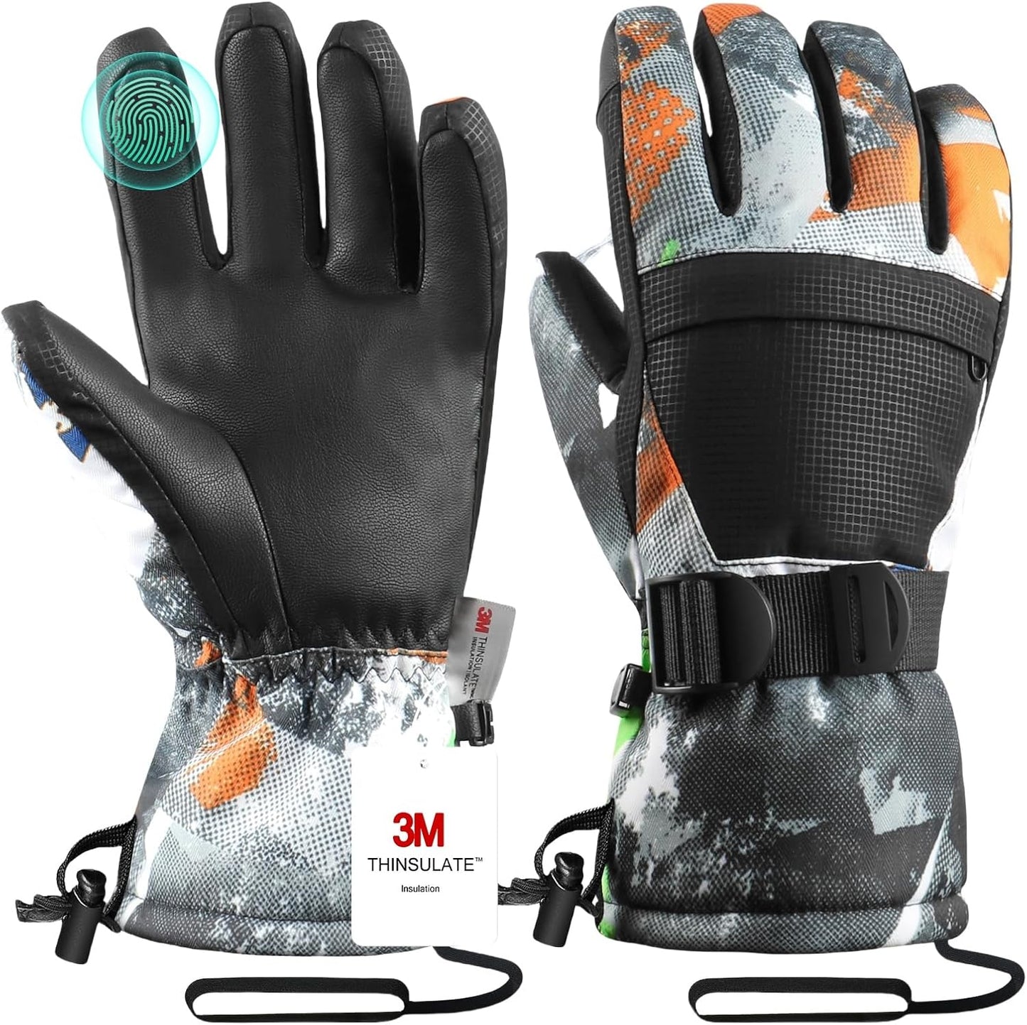 Warm Waterproof Touchscreen Snow Gloves by Pnosnesy