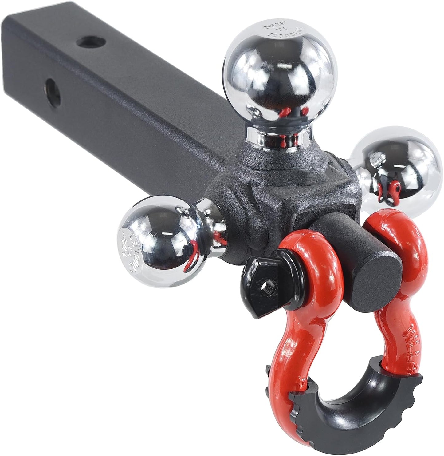 TOPTOW Trailer Hitch Recovery Shackle with Triple Balls Design