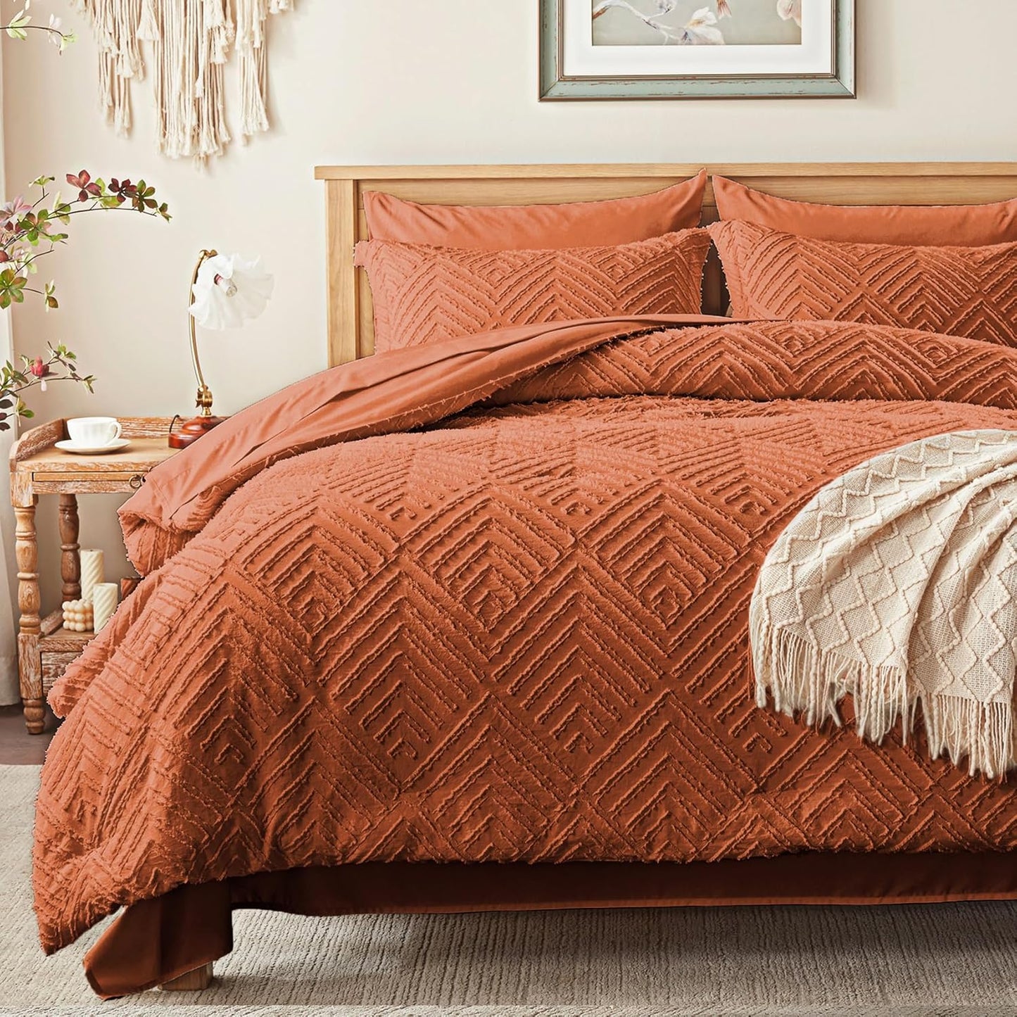 Zzlpp Queen Comforter Set 7 Pieces for Cozy All Season Use