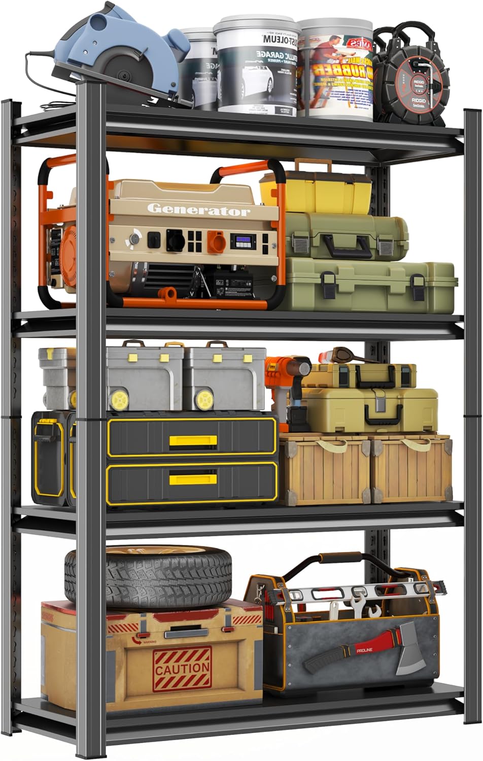 Heavy Duty Adjustable Metal Garage Shelving Unit for Storage