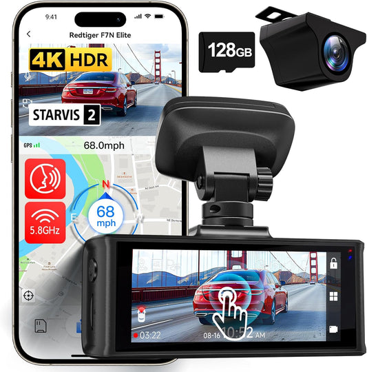 REDTIGER 4K Dash Cam: STARVIS Sensor, WiFi, Voice Control