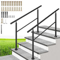 VIVOHOME 4 Step Hand Rails for Outdoor Steps, Durable Steel Railing