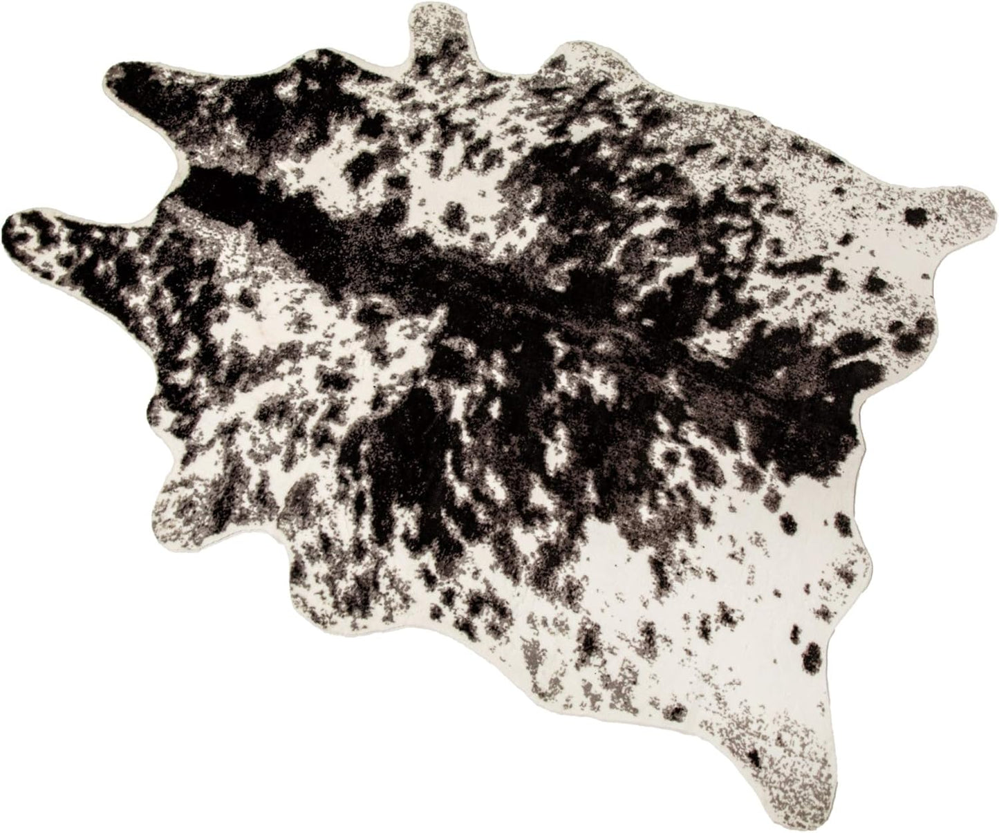 MustMat Faux Cowhide Rug Black and White Area Rug for Decor