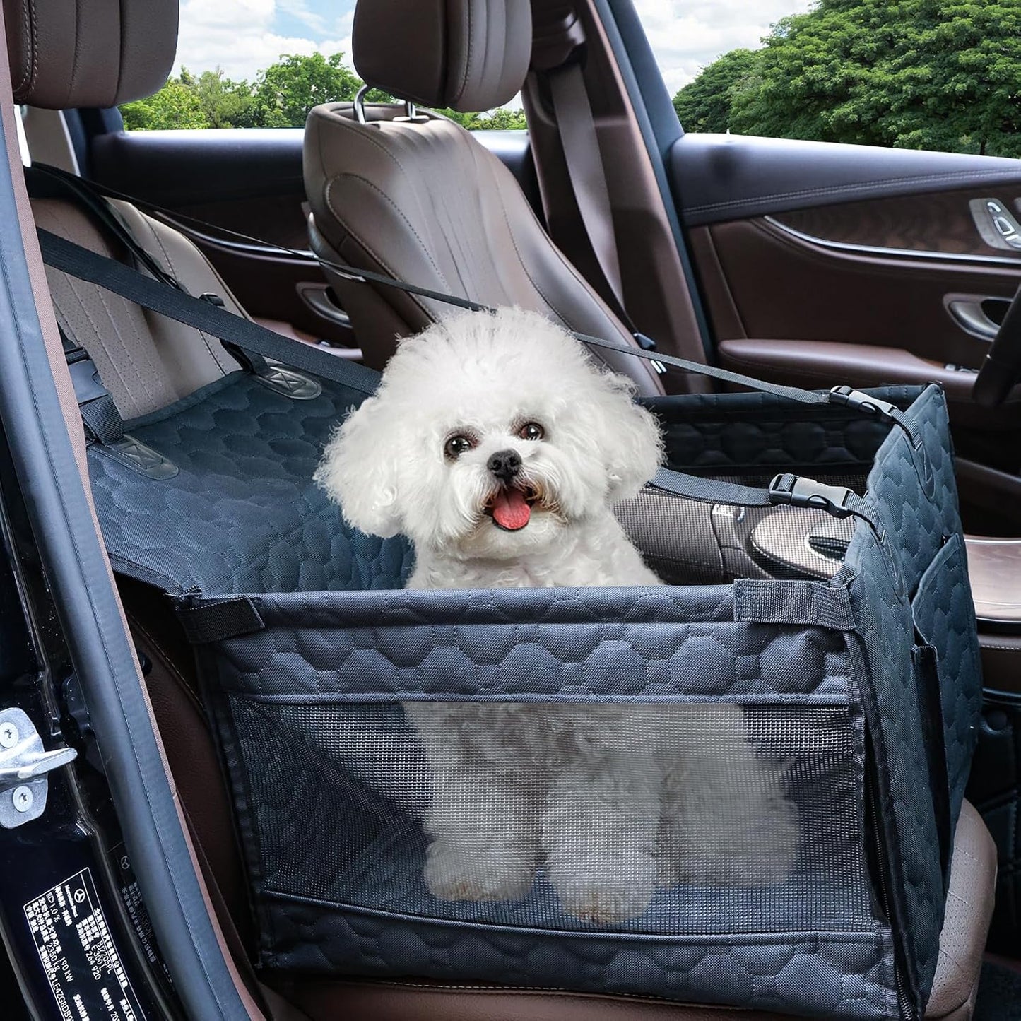 Dog Car Seat for Medium Small Dogs with Adjustable Safety Belt