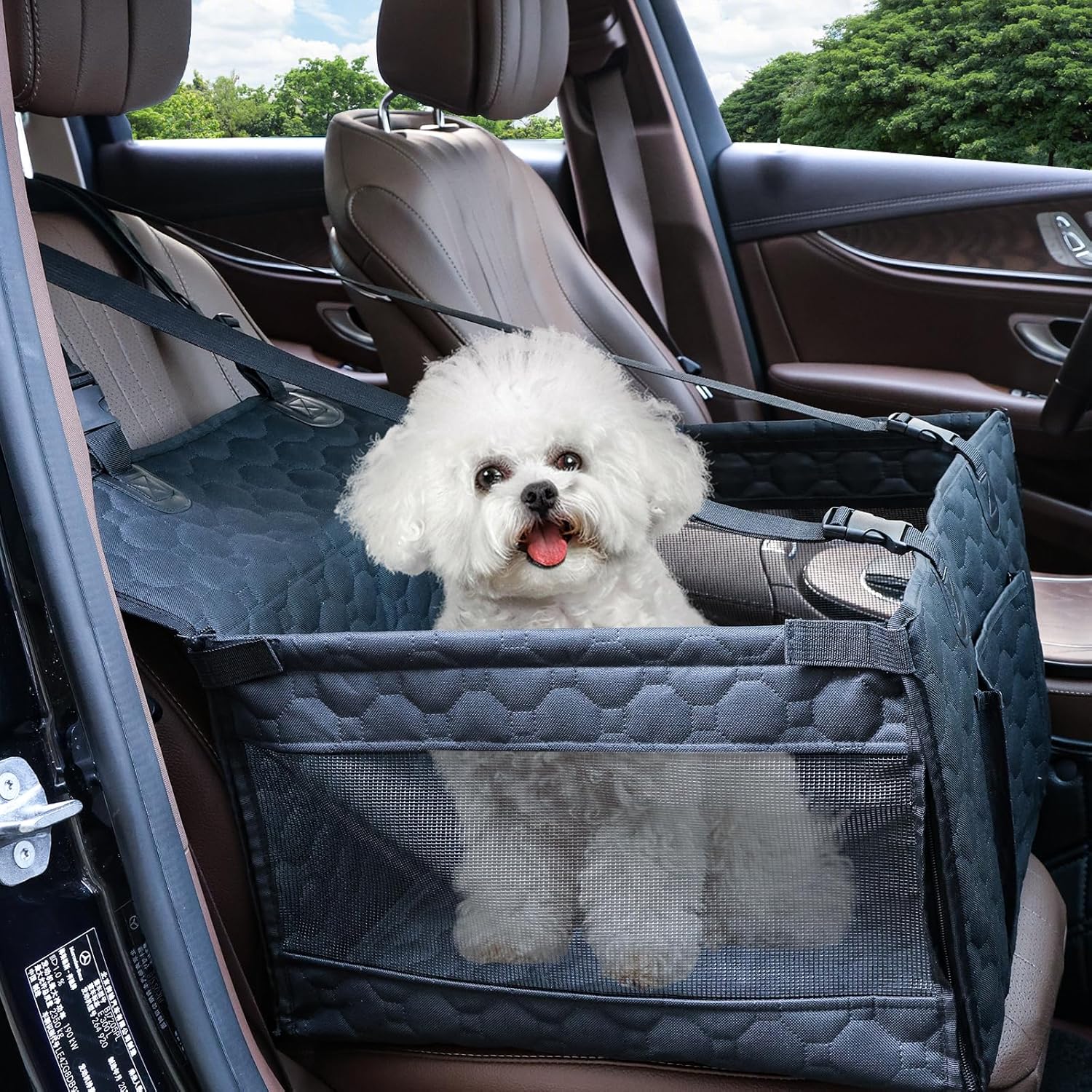 Dog Car Seat for Medium Small Dogs with Adjustable Safety Belt