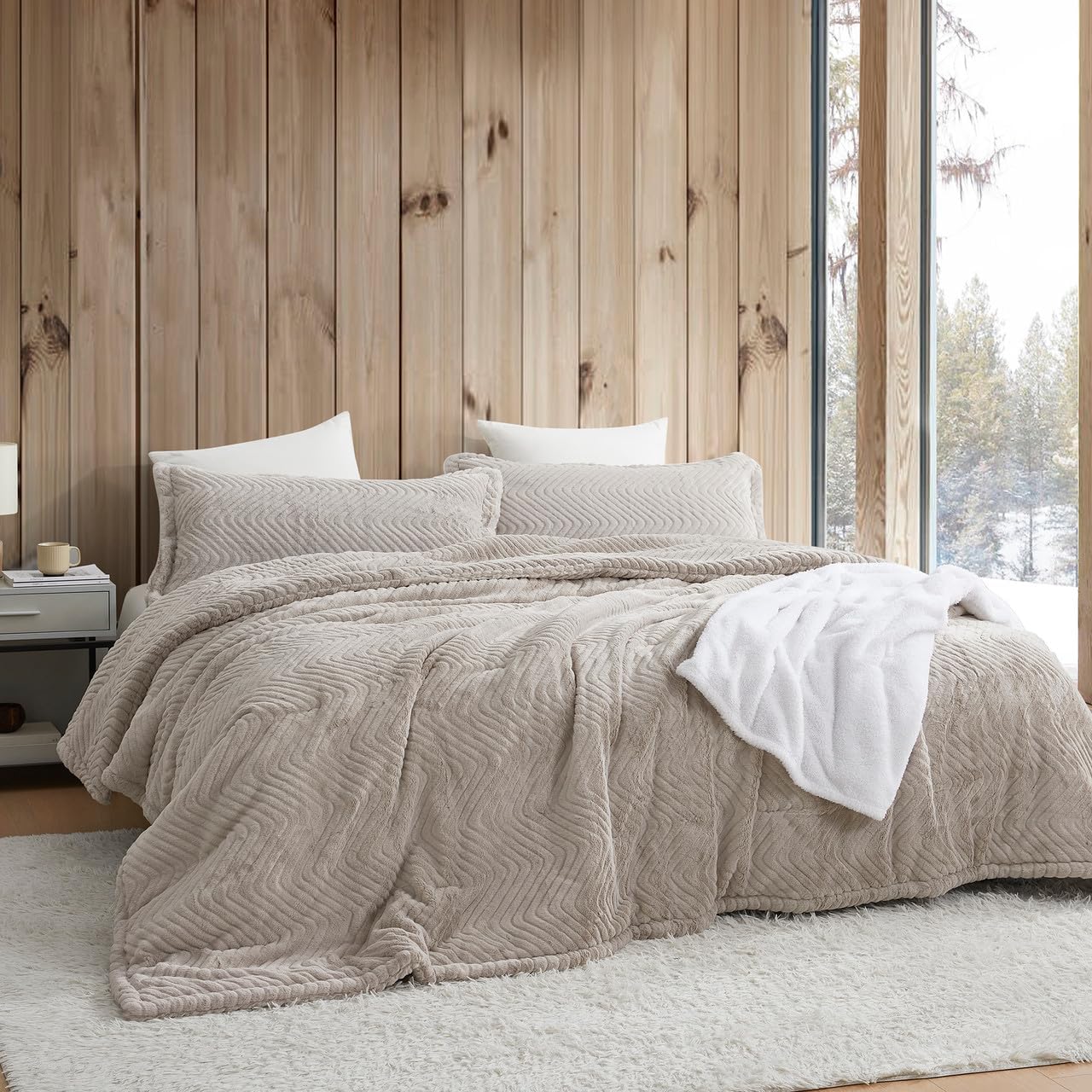 Cozy Oversized Queen Comforter Set - Natural Beige