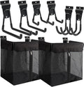 Slatwall Basket with Zipper and Heavy Duty Hooks - Deep Mesh Storage