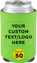 Custom Collapsible Beer Can Coolers 4mm Set of 50 - Lime Green