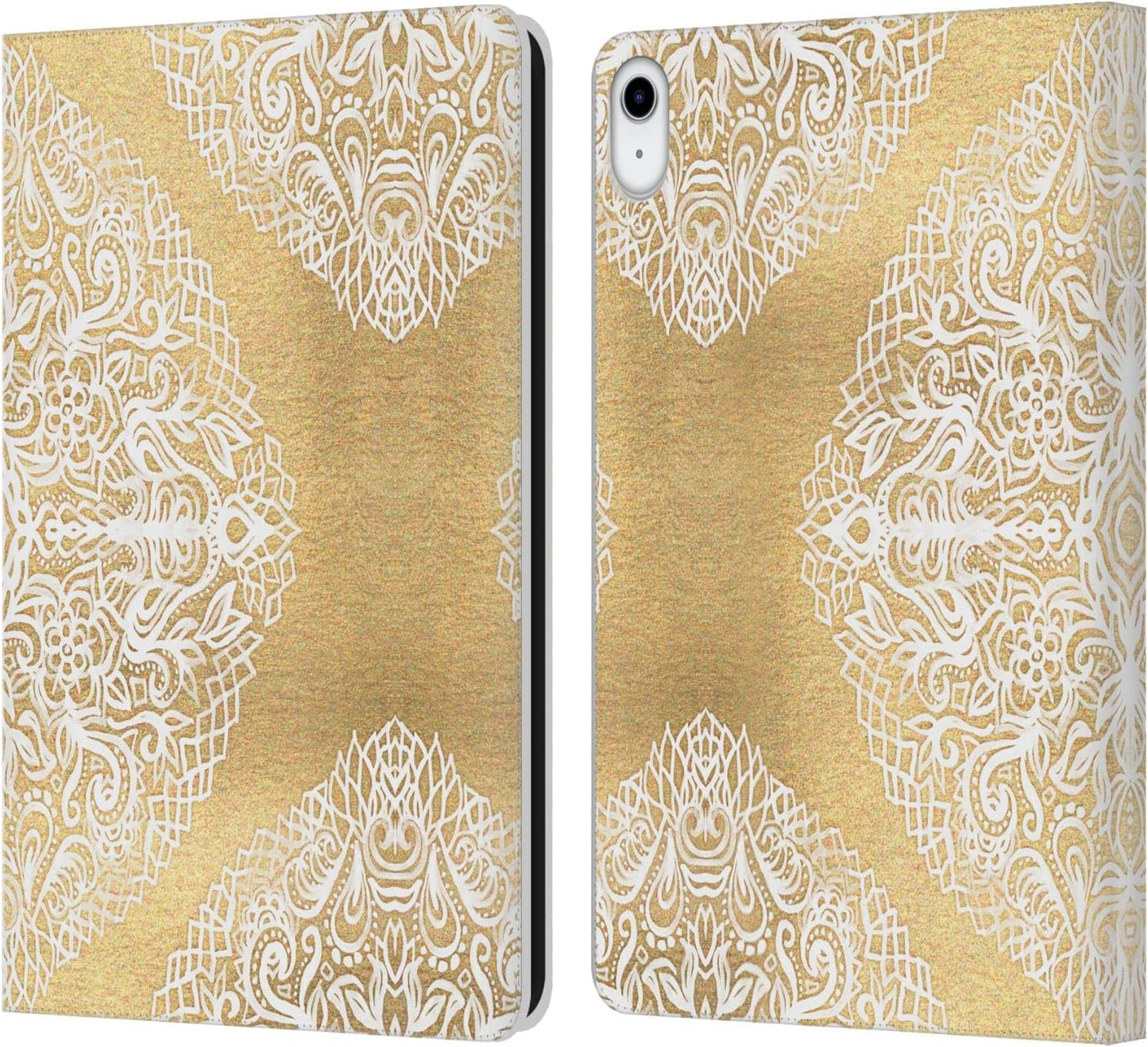 Micklyn Le Feuvre Floral Patterns Leather Wallet Case for iPad