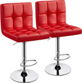 Bar Stools Set of 2 Adjustable PU Leather Swivel Counter Stools