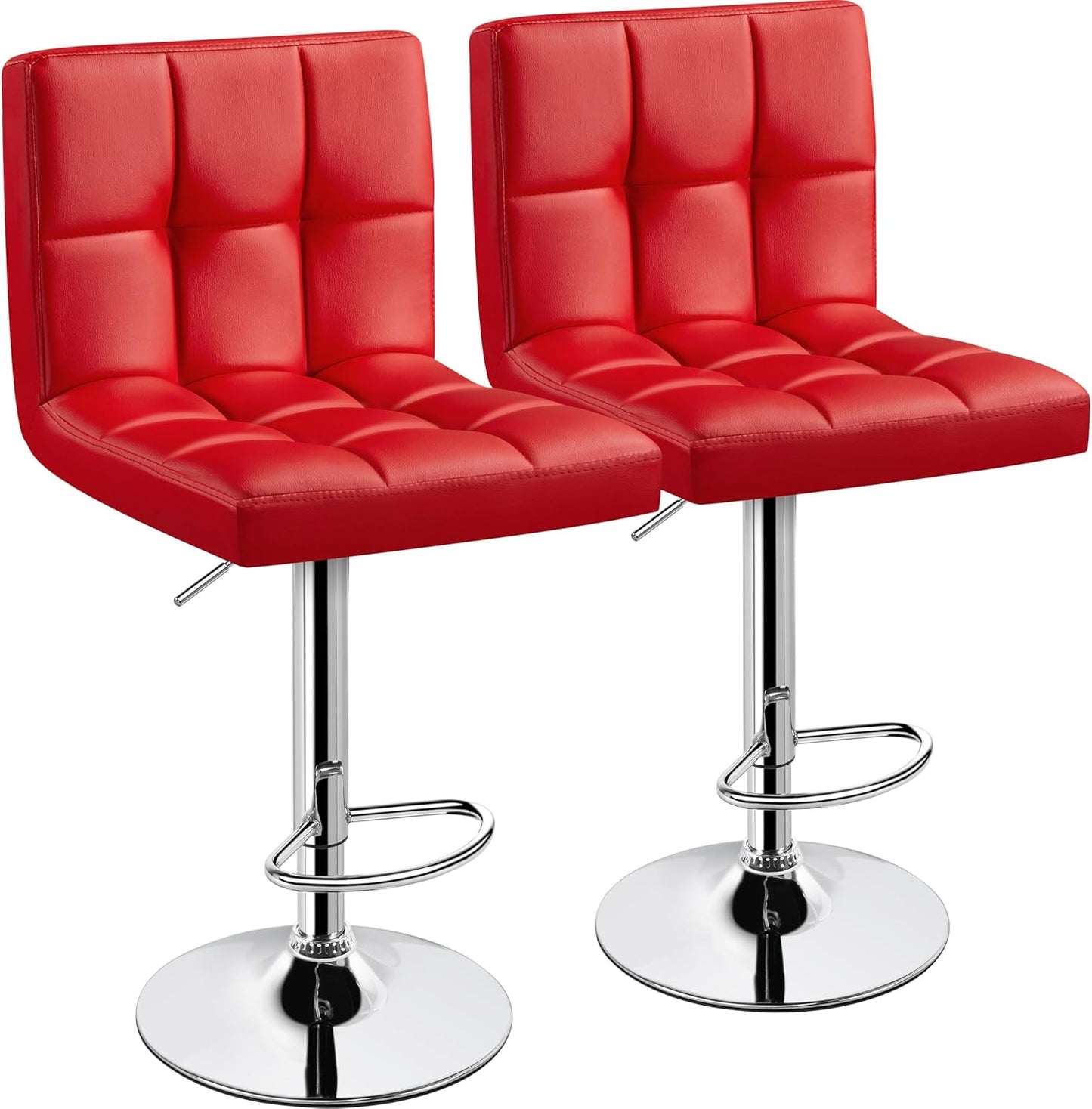 Yaheetech Adjustable PU Leather Swivel Bar Stools Set of 2