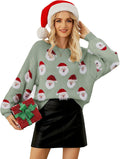 Womens Ugly Christmas Sweater with Funny Santa Design for Parties