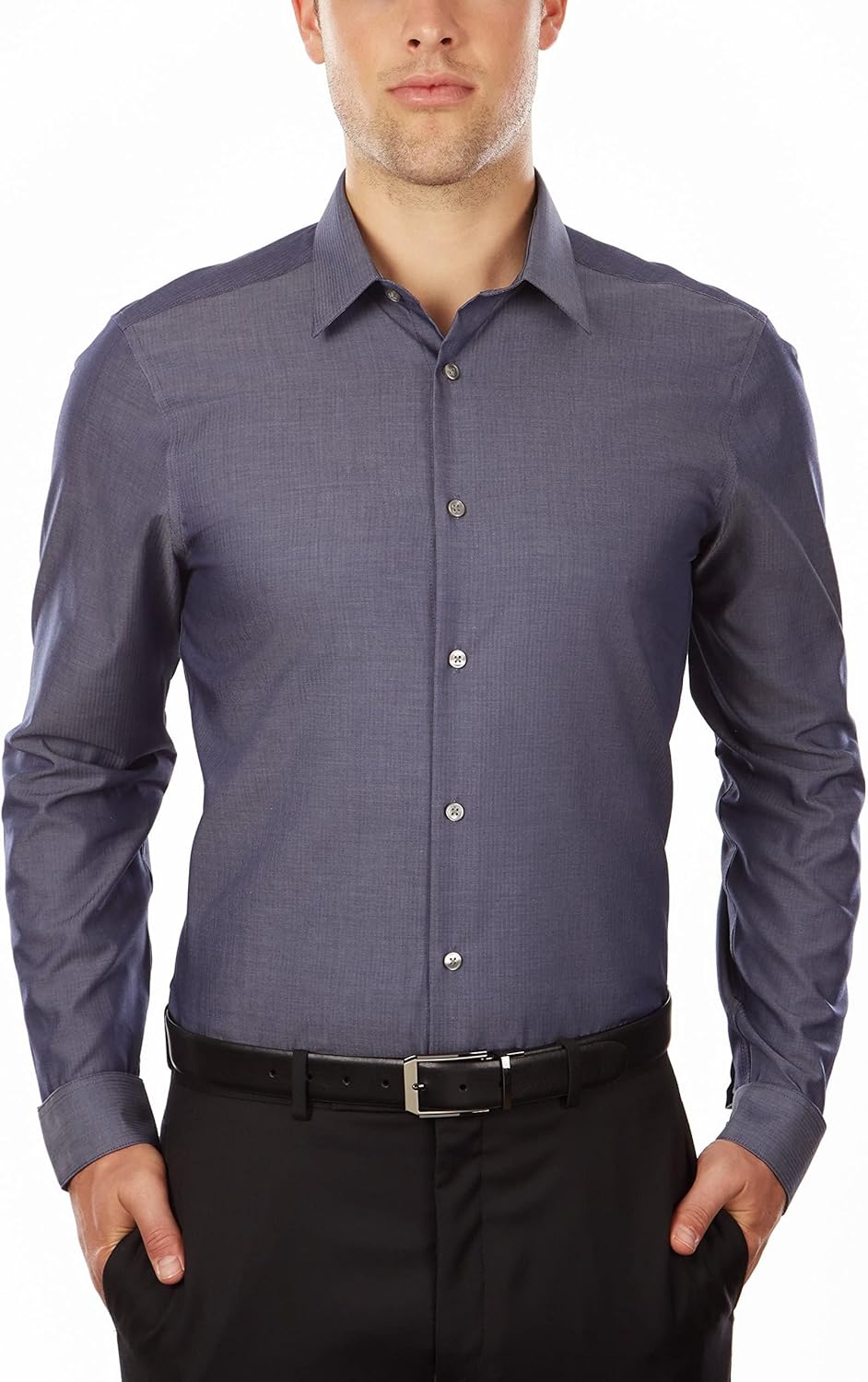 Calvin Klein Men's Slim Fit Non-Iron Herringbone Dress Shirt Review