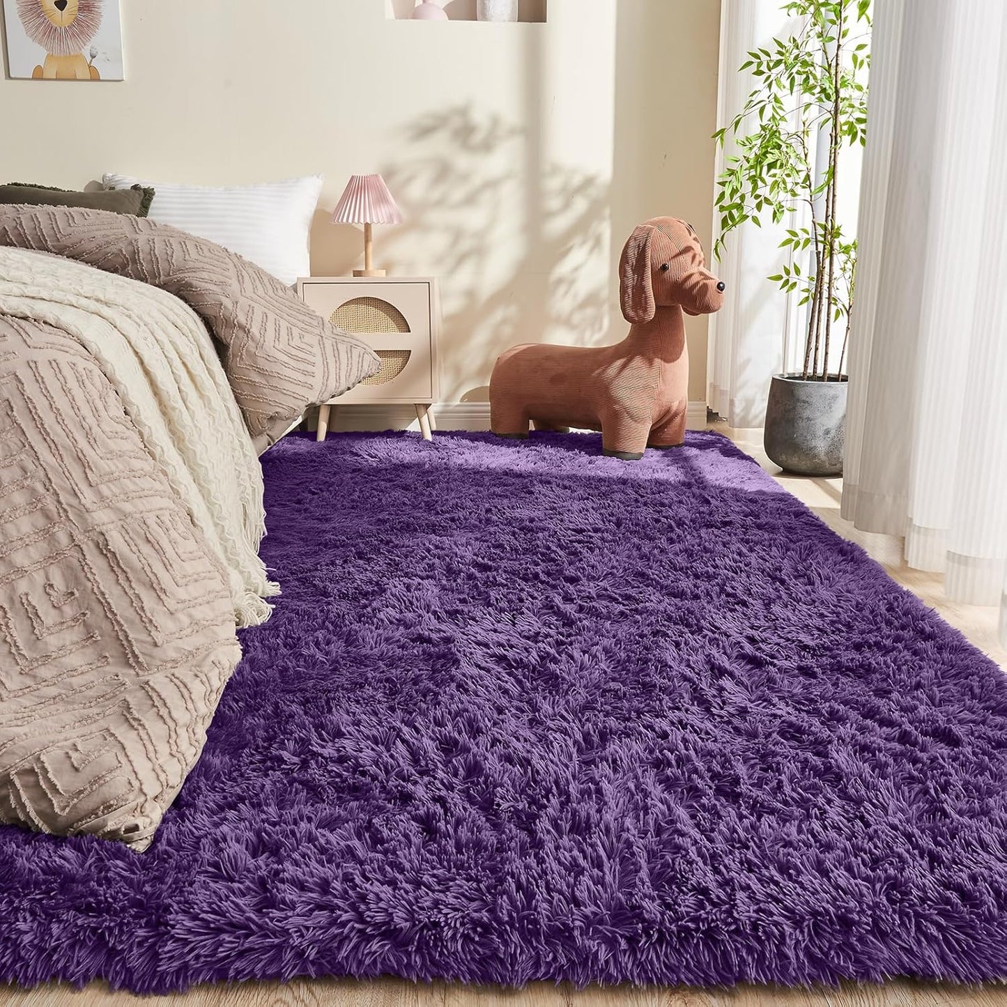 Ultra-Soft 6x9 Purple Rugs for Bedroom and Living Room Decor