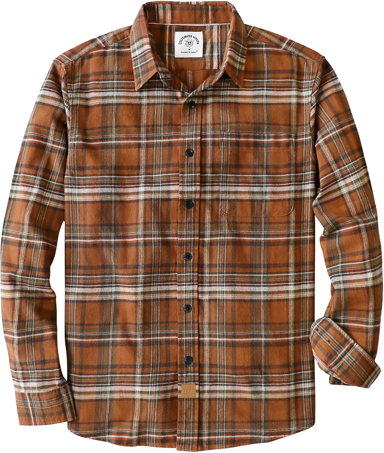 Dubinik Flannel Shirt for Men - 100% Cotton Long Sleeve Casual