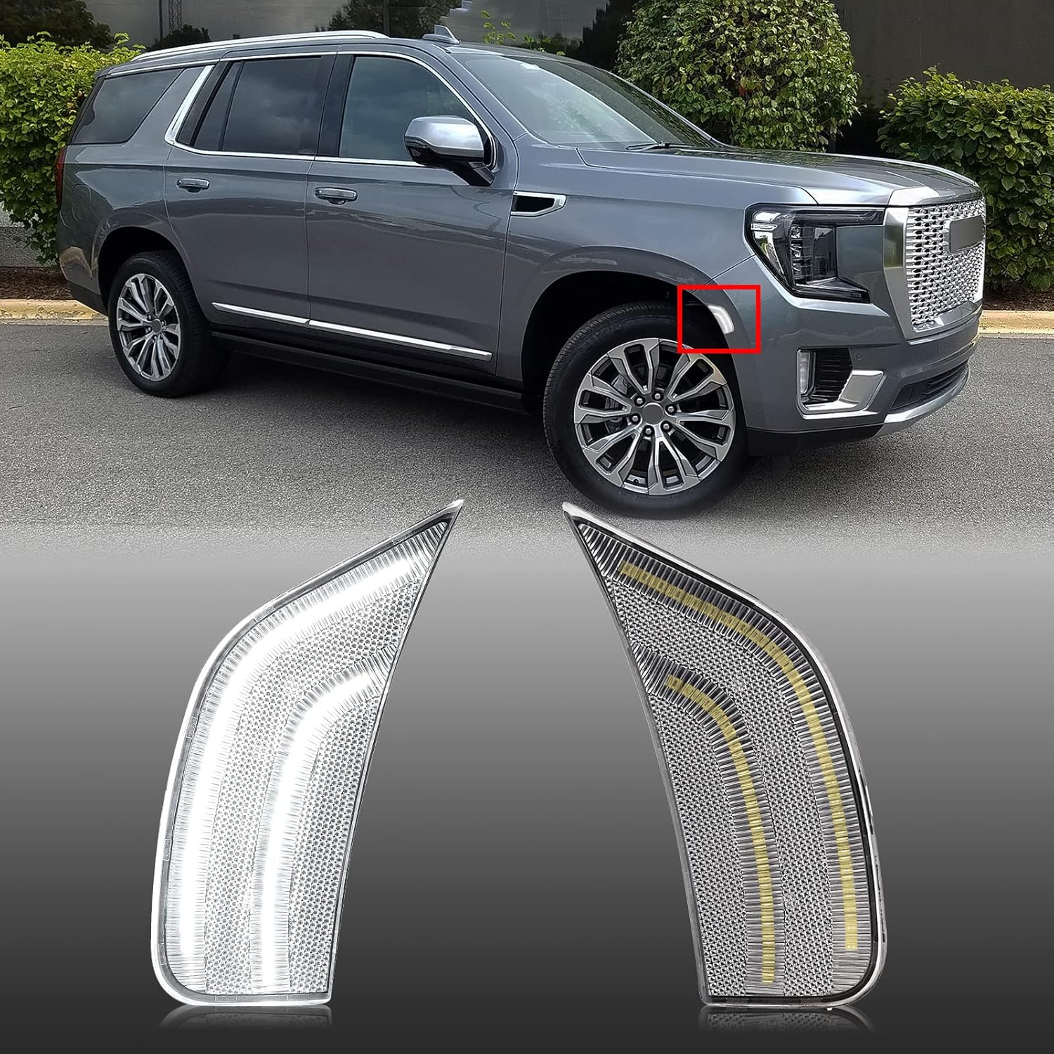 Clear Lens LED Side Marker Lamp Replacement for 2021-2024 Vehicles