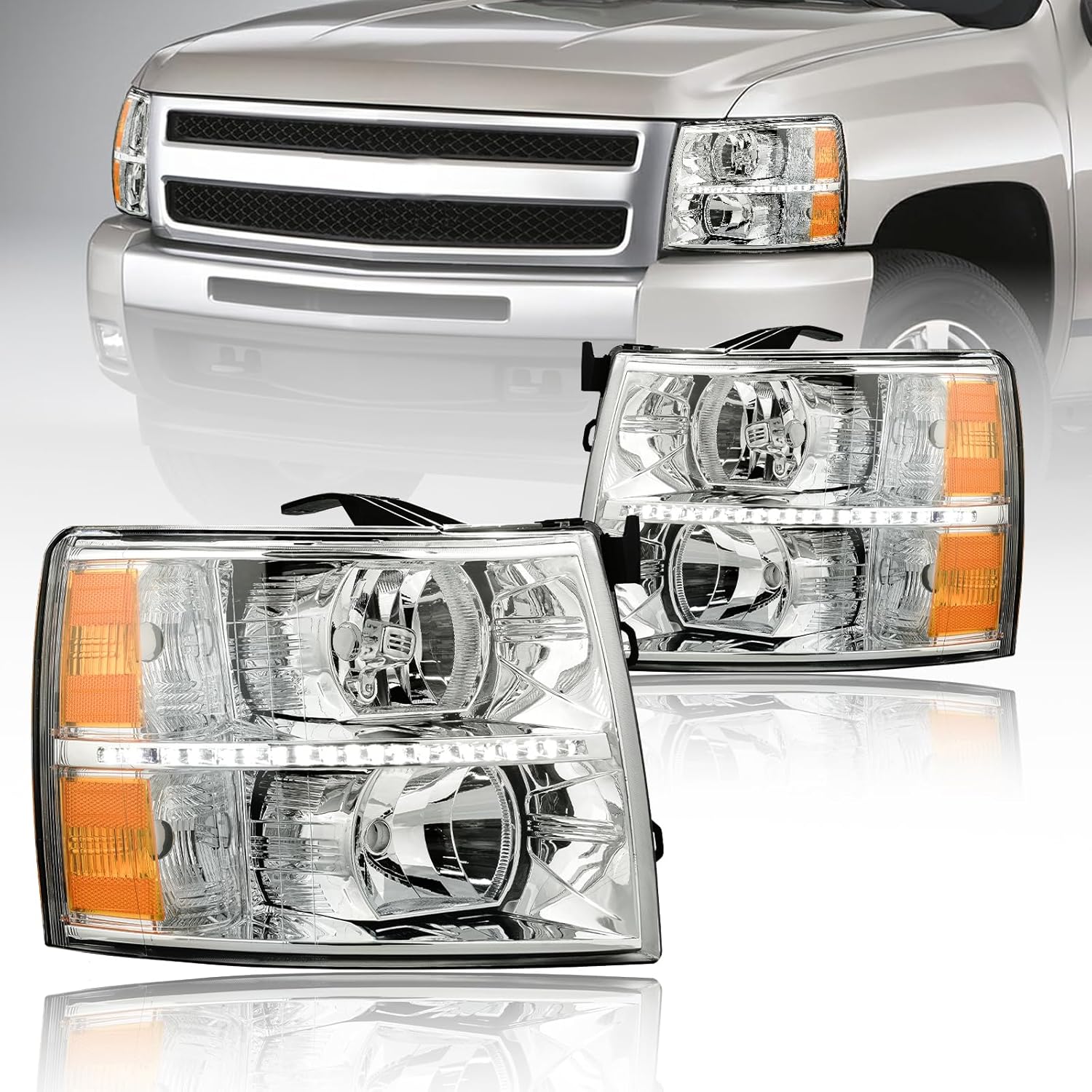 LED Headlights Assembly for 2007-2013 Chevy Silverado 1500