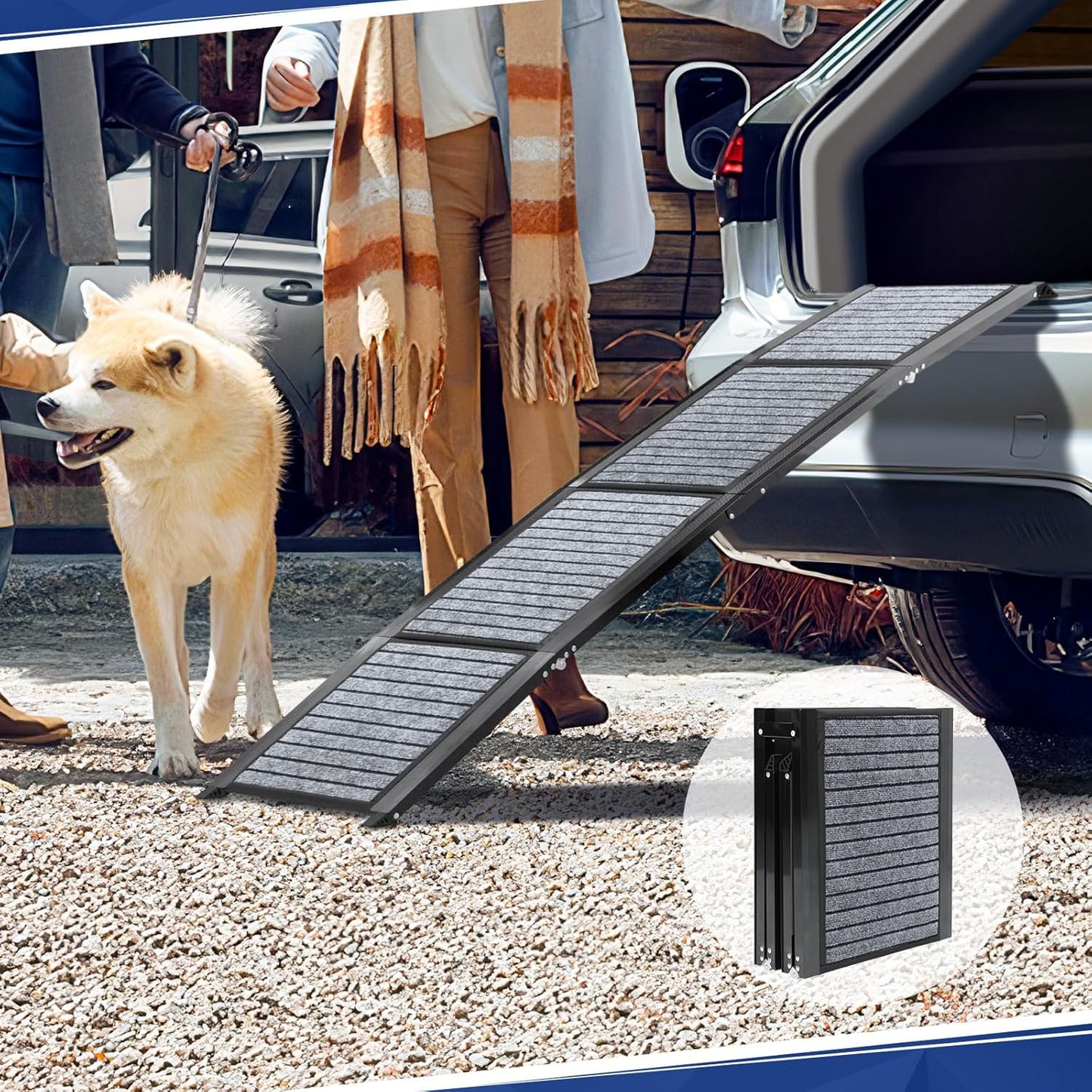 PENSUN Dog Ramp for Car - Lightweight 71in Foldable Pet Ramp