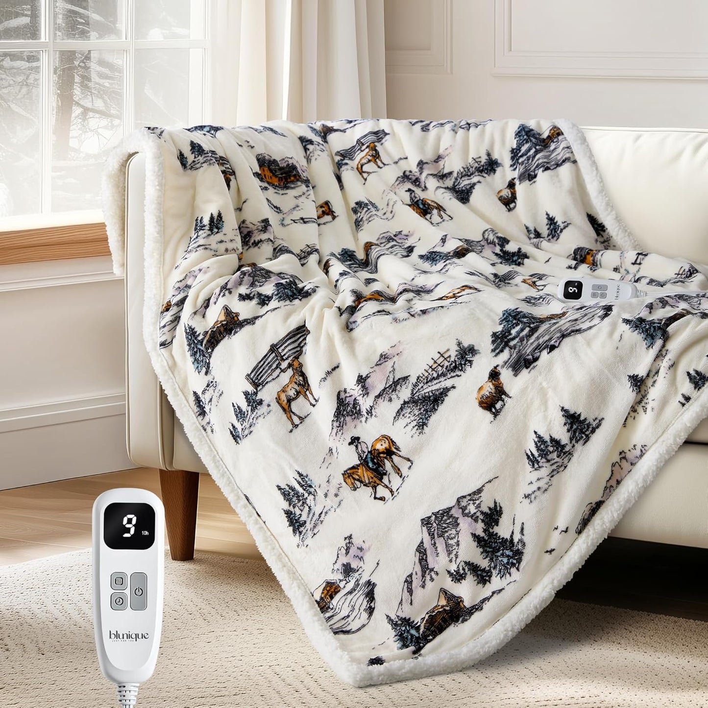 Heated Blanket Throw Electric Blanket with Fast Heating Comfort