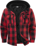 Men's Thick Fleece Plaid Jacket Flannel Hoodie - Warm, Windproof Fit