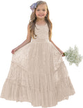 Flower Girl Dress Lace Boho Toddler Ruffle Dress for Wedding Dresses