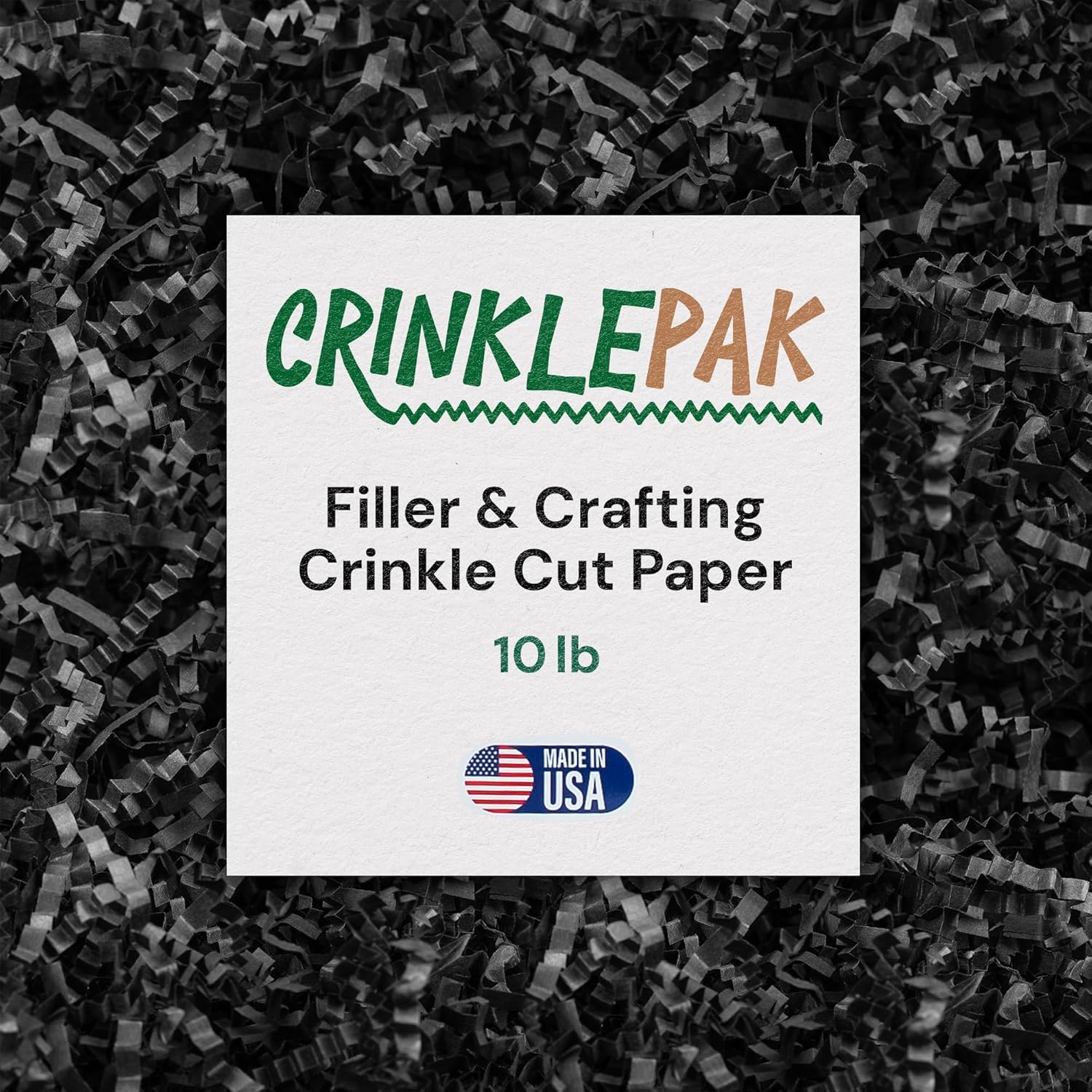 10LB USA Made Black Crinkle Paper Filler for Gift Baskets