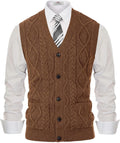 PJ PAUL JONES Men's Sweater Vest V-Neck Cable Knit - Versatile