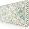 Green Floral Desk Mat XXL Large Mouse Pad - Smooth, Water-resistant