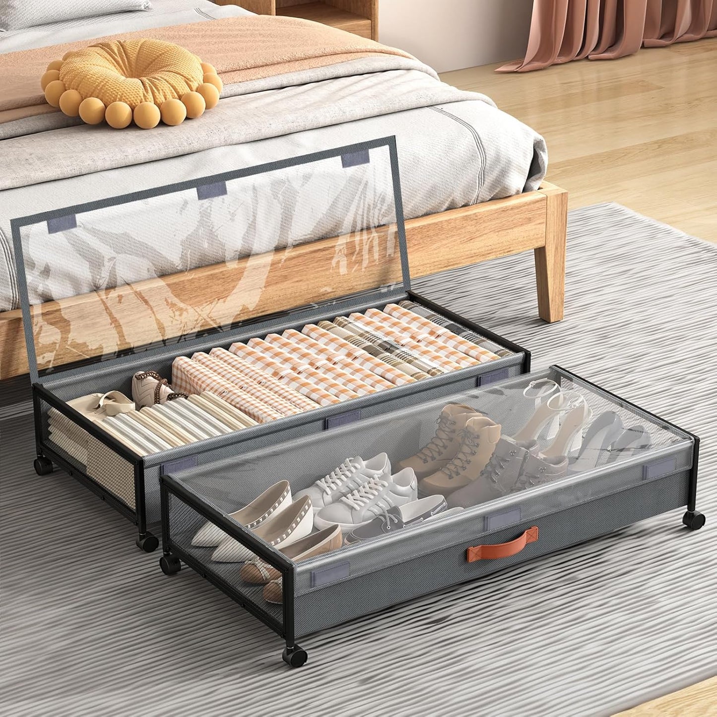 XXXL Under Bed Storage with Wheels for Shoes and Clothes