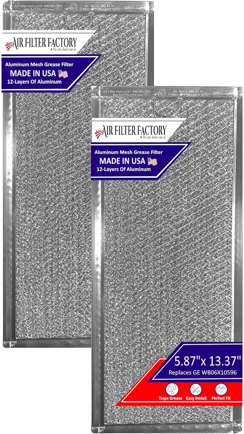 Improved Air Quality: GE & Whirlpool 2-Pack Grease Filter Replacement